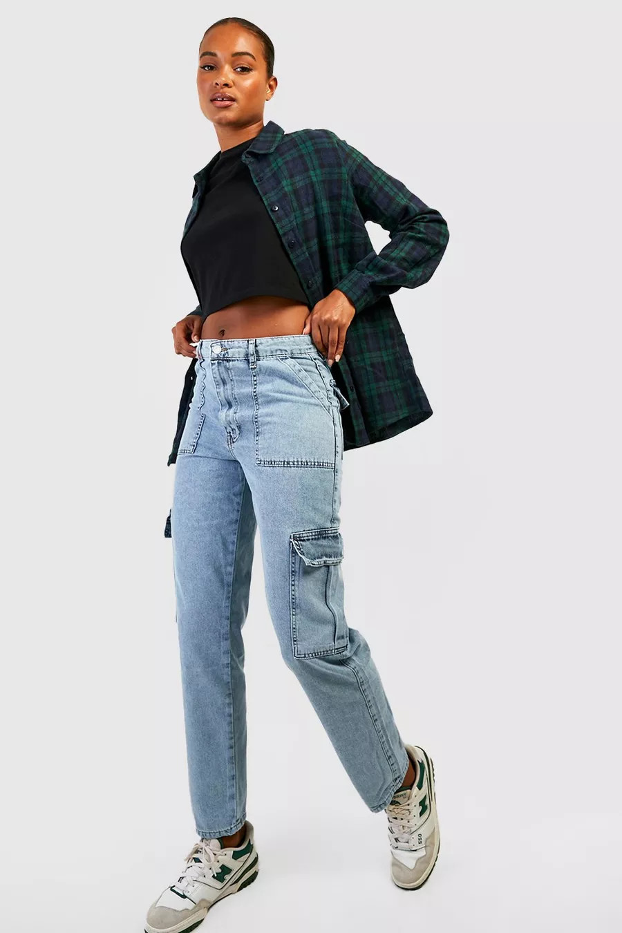 Tall Acid Wash Low Rise Loose Fit Cargo Jeans | Boohoo.com (AU & NZ)