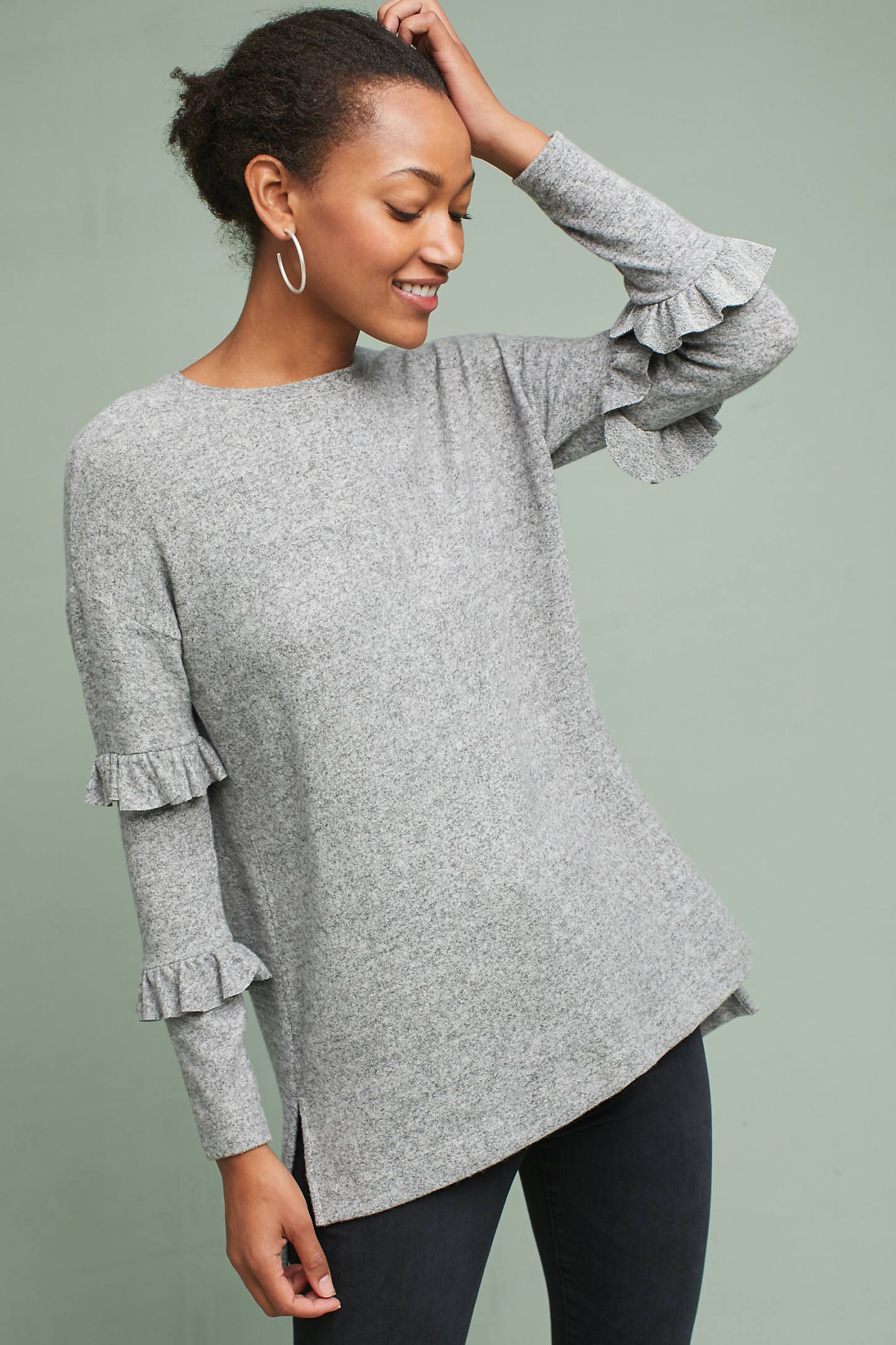 Cora Ruffle-Sleeve Pullover | Anthropologie (US)