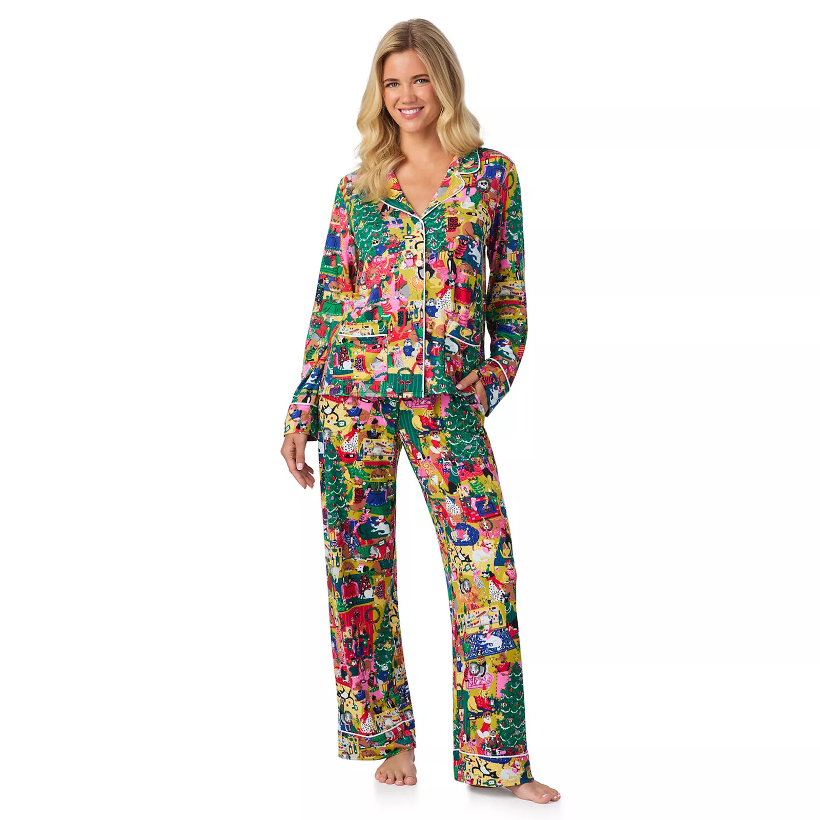 Women's Beauty Sleep Social 2-pc. Eloise Cozy Long Sleeve Pajama Top & Pajama Bottoms Set | Kohl's