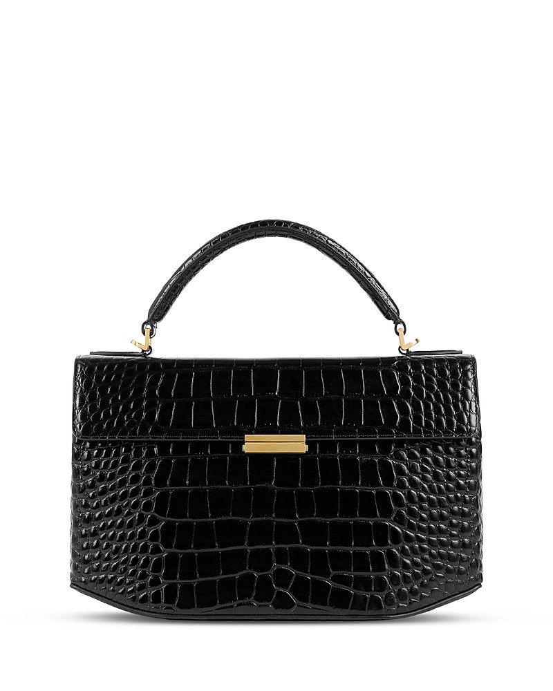 Toteme Black Croco Embossed Leather Box Bag | Bloomingdale's (US)