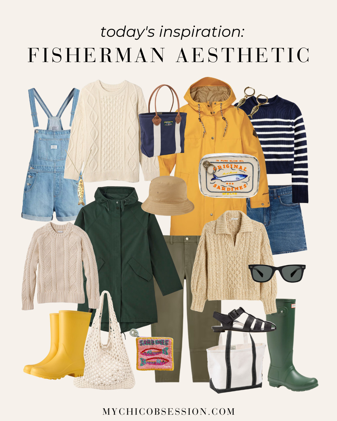 Let the fisherman aesthetic inspire your fun spring fashion this year. Lean into bright yellow, nautical stripes, fish-themed accessories, rubber boots, and overalls. Have fun with the East Coast inspired look for warmer weather. 

 #LTKSeasonal #LTKStyleTip #LTKShoeCrush
