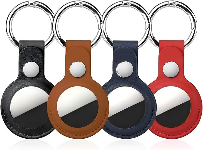 4 Pack for Airtag Holder, for Air Tag Keychain, PU Leather for Airtag Case, Air Tagsmate for Lugg... | Amazon (US)