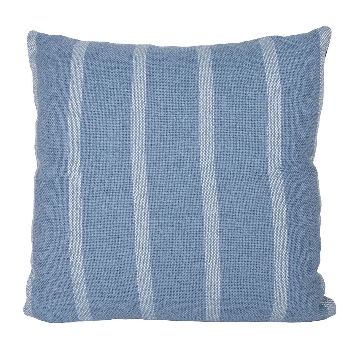 24X24 Inch Hand Woven Blue & Light Blue Striped Outdoor Pillow Polyester With Polyester Fill by F... | Target