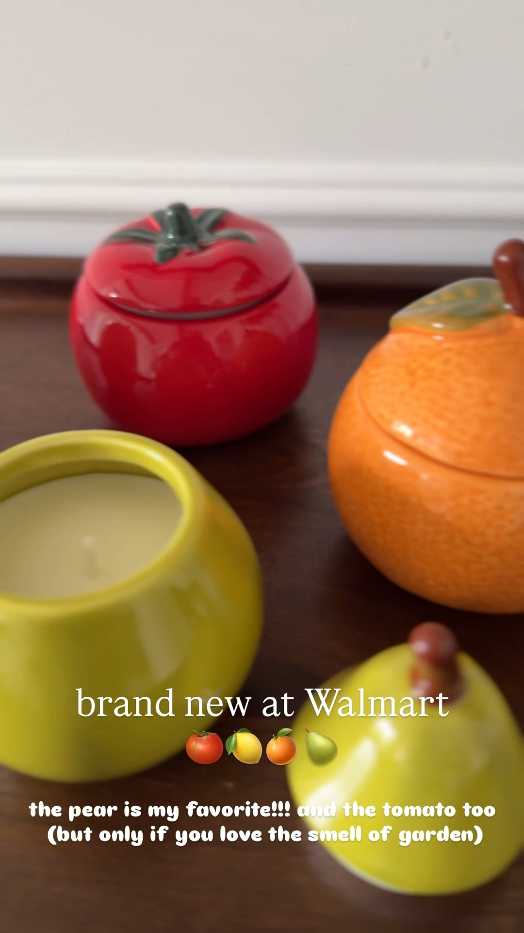 LOVE these candles as decor AND they smell so good! The pear is my favorite! The tomato is SO GOOD but def smells like a garden if you love that scent!
🍊🍅🍋🍐🍊🍅🍋🍐🍊🍅🍋🍐

#LTKHome #LTKU #LTKfoodie