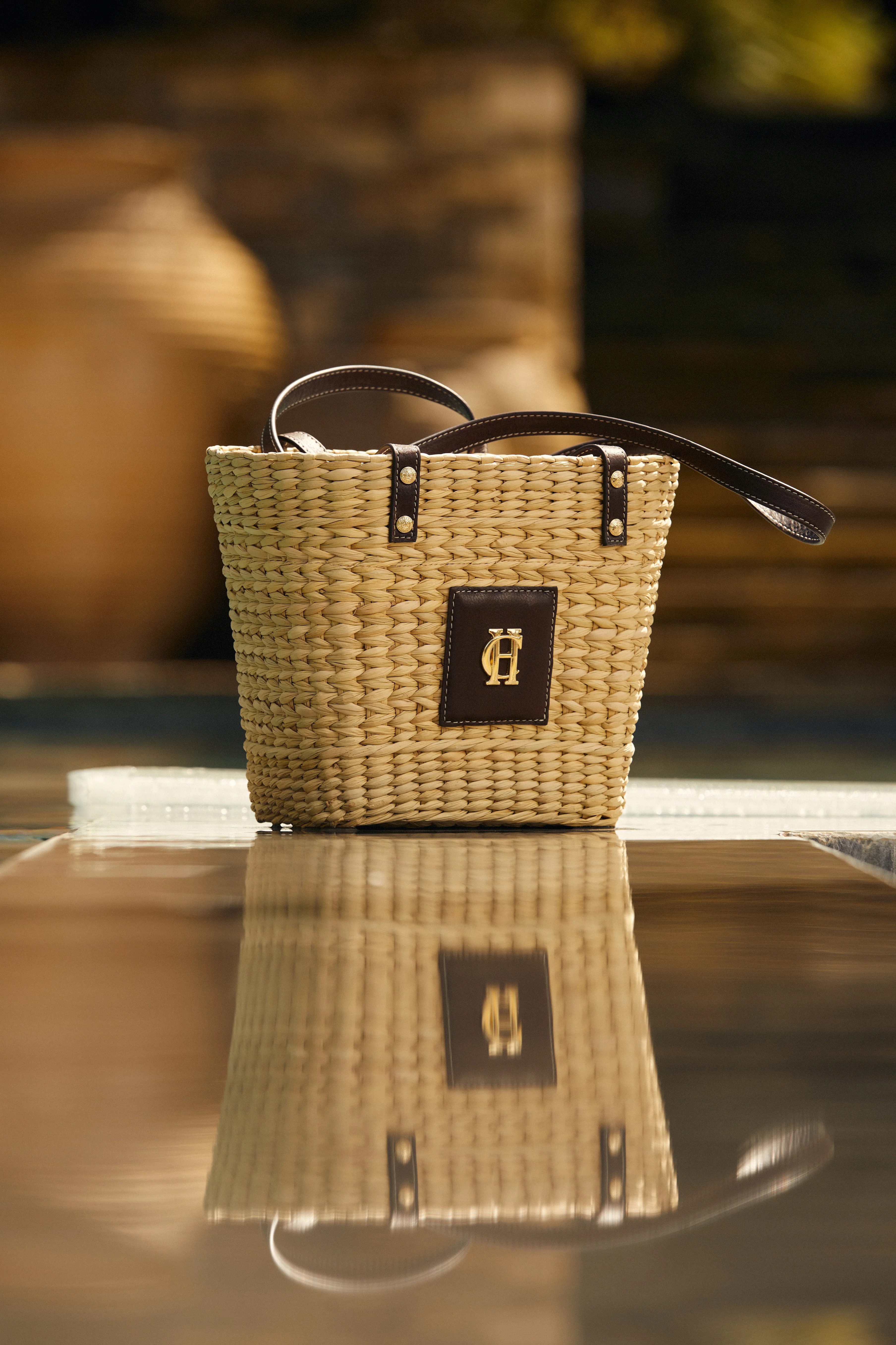 Mini Paloma Straw Tote (Chocolate) | Holland Cooper