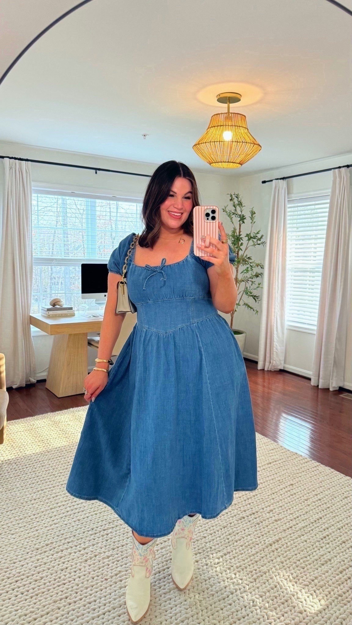 The perfect spring denim dress!! I shared this in a recent @kohls   haul and I haven’t stopped thinking about it! It fits soo well + I love that it has sleeves!

Dress - large 
Boots - size 10 *added similar these are older 
Lippie - @Tarte  Tarte primrose 


#LTKTall #LTKMidsize #LTKSeasonal