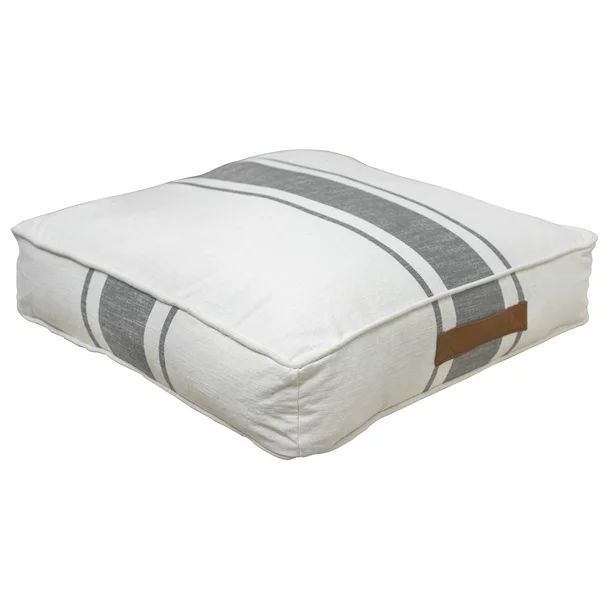 Better Homes & Gardens Yarn Dyed Floor Pillow, White and Gray Center Stripes, 24" x 24" - Walmart... | Walmart (US)