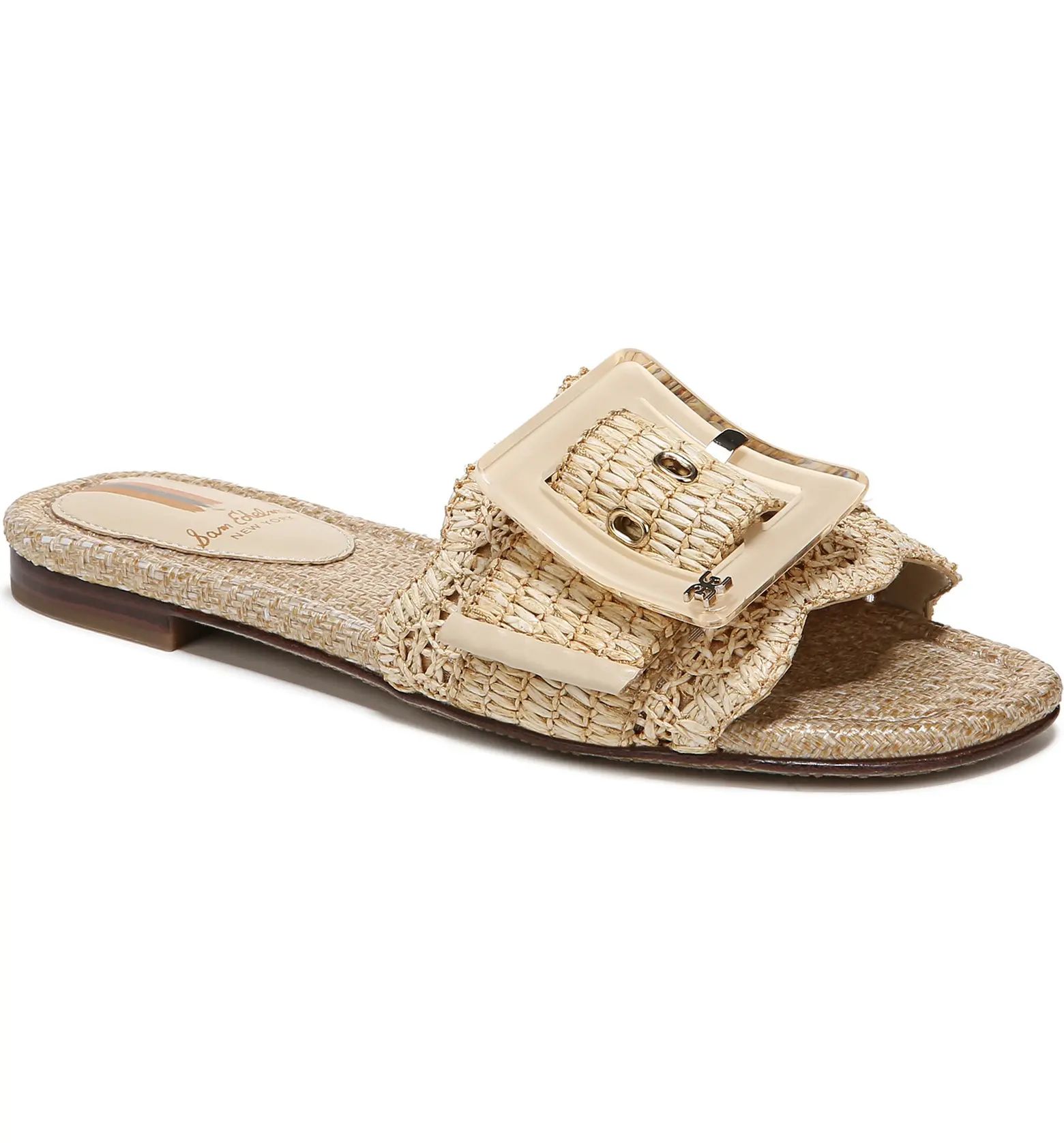 Bambi Raffia Buckle Slide Sandal (Women) | Nordstrom