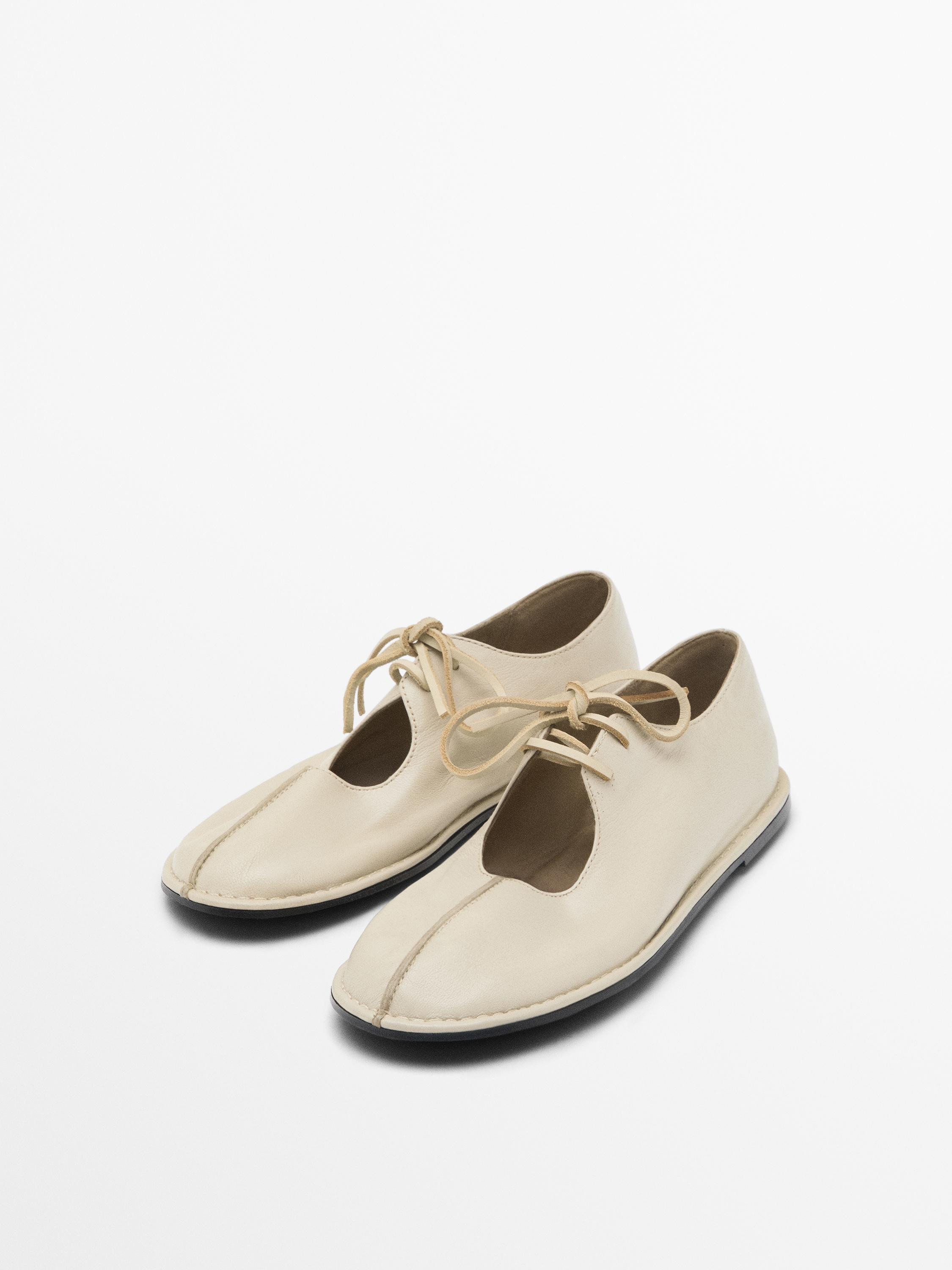 Ballerinas mit Schnürung am Spann | Massimo Dutti DE