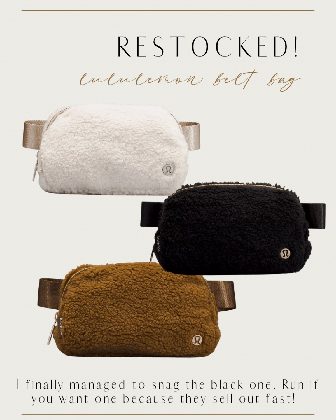 Lululemon belt bag. Fleece belt bag. Beltbag

#LTKhome