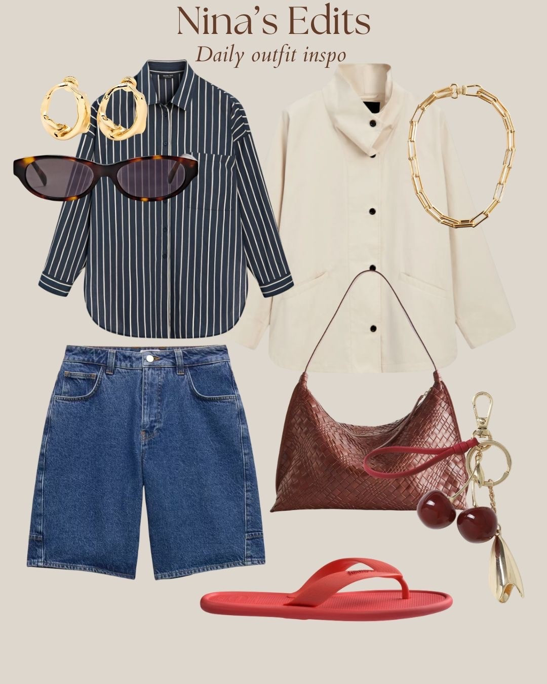 Navy stripe shirt outfit 

#LTKspring
