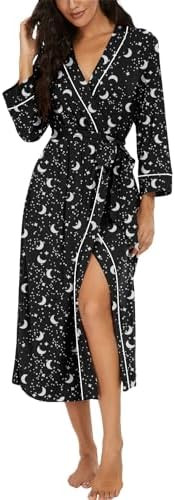 PrinStory Womens Robe Long Knit Bathrobe Lightweight Soft Robes Ladies Bath Robe | Amazon (US)