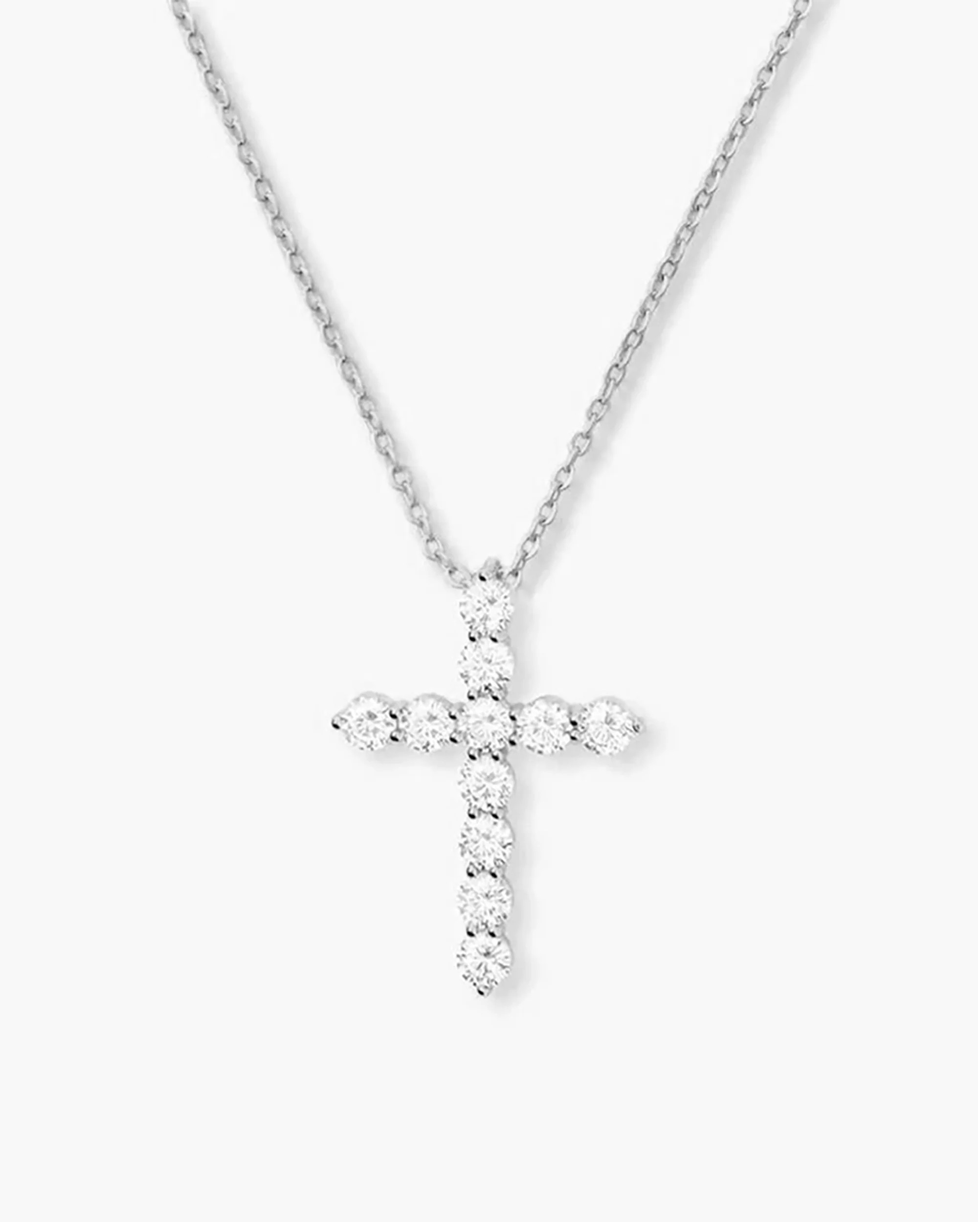 "Oh She Fancy" Small Cross Pendant - Silver|White Diamondettes | Melinda Maria Jewelry