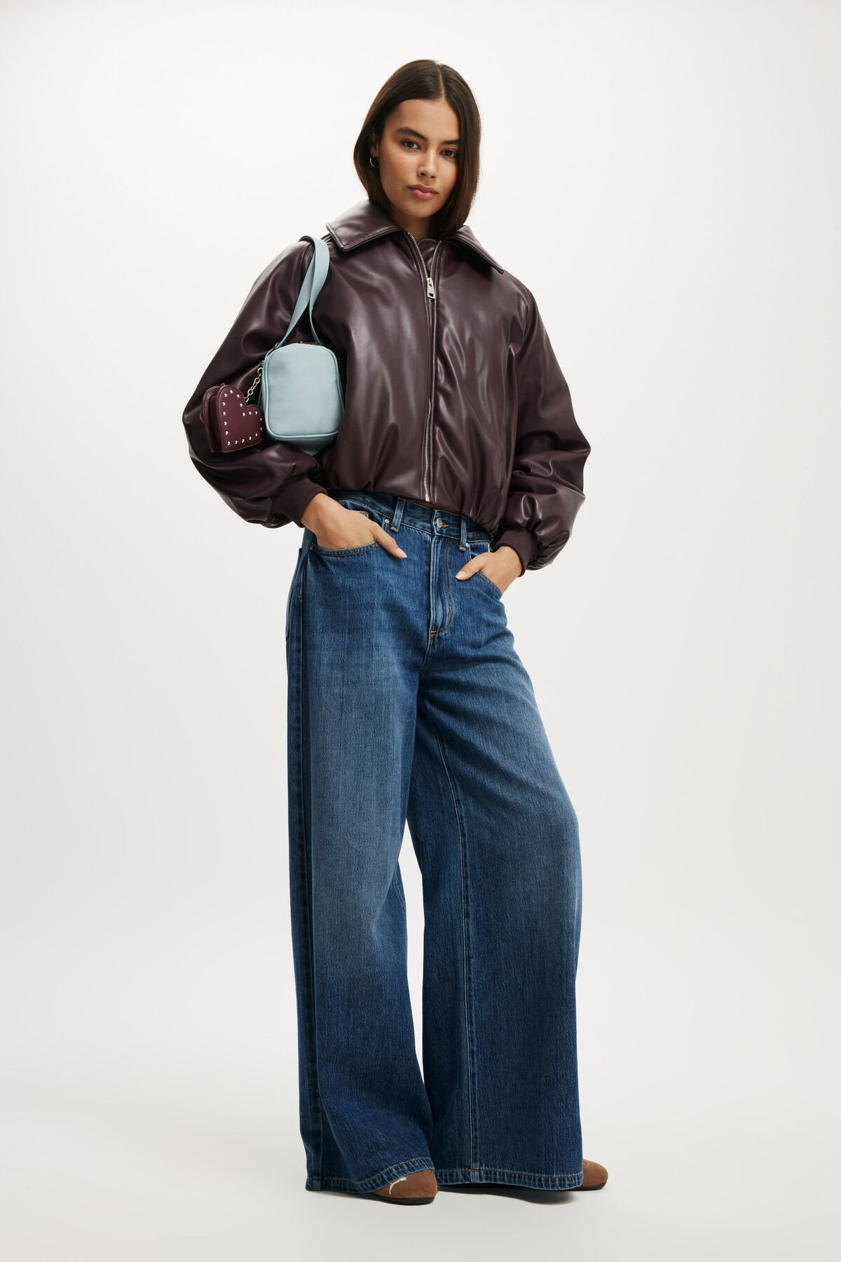 Faux Leather Puff Bomber | Cotton On (US)