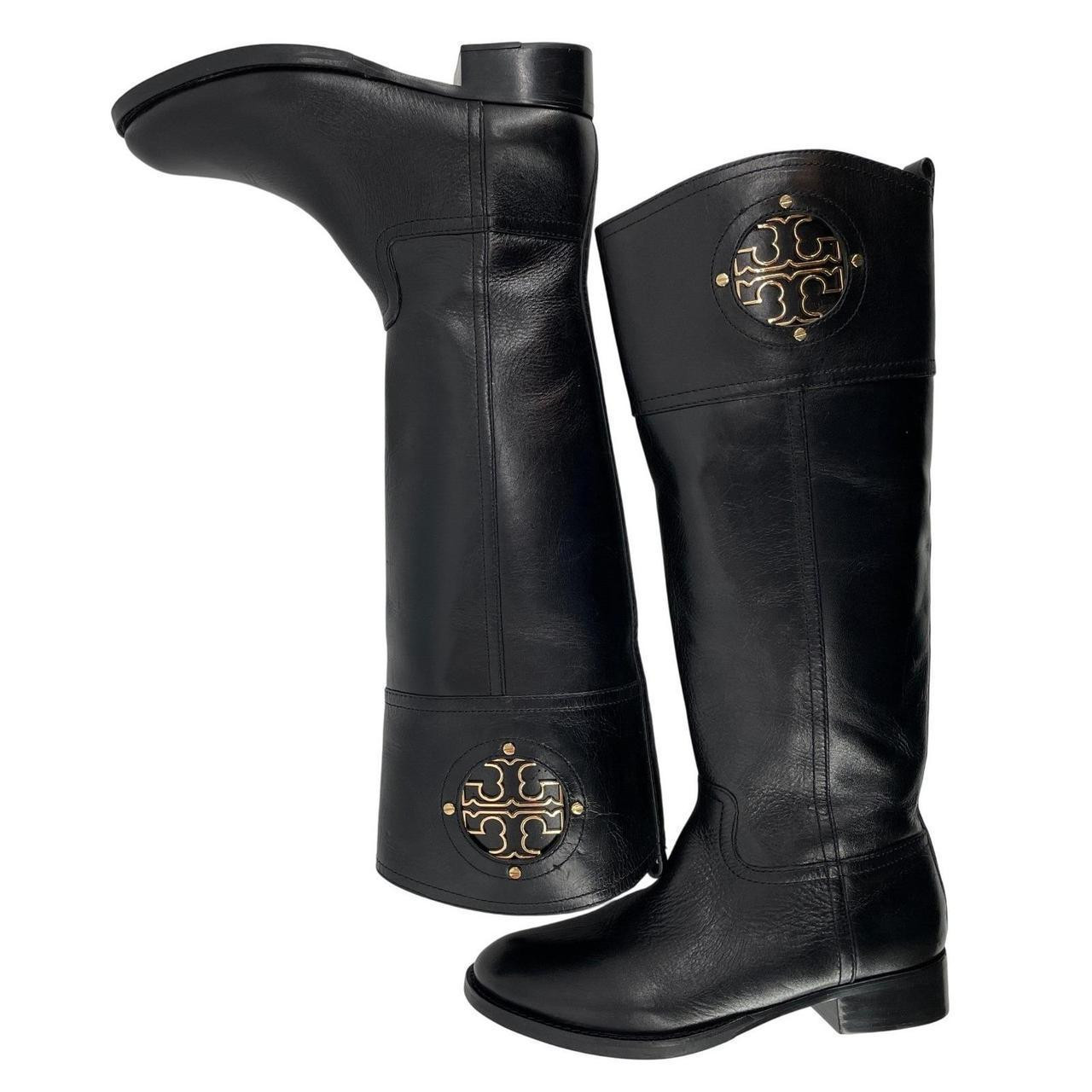 Tory Burch Riding Boots Womens 5M Black Leather... | Depop US