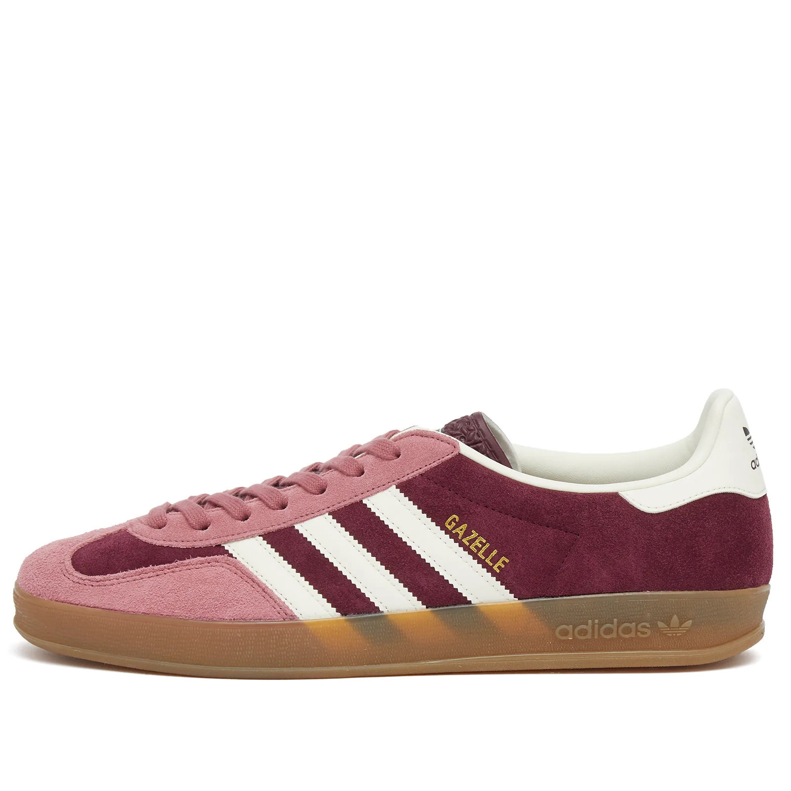 Adidas Gazelle Indoor in Maroon/Ftwr White/Preloved Crimson, Size UK 9.5 | END. Clothing