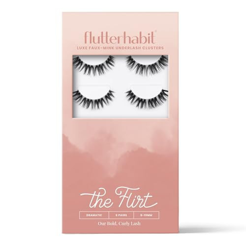 The Flirt Natural Lashes – Natural Lash Clusters for Women - Salon Quality At Home Eyelashes Extension Kit - 6 Lash Sets - No Lash Glue Included | Amazon (US)