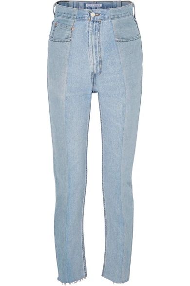 E.L.V. Denim - The Twin Two-tone High-rise Straight-leg Jeans - Blue | NET-A-PORTER (US)