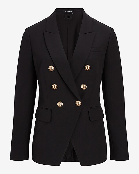 Editor Double Breasted Novelty Button Blazer | Express