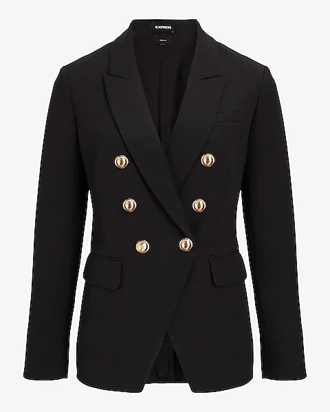 Editor Double Breasted Novelty Button Blazer | Express