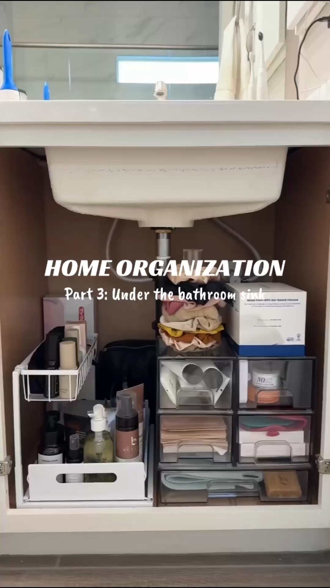 Under the sink bathroom cabinet organization

#LTKHome