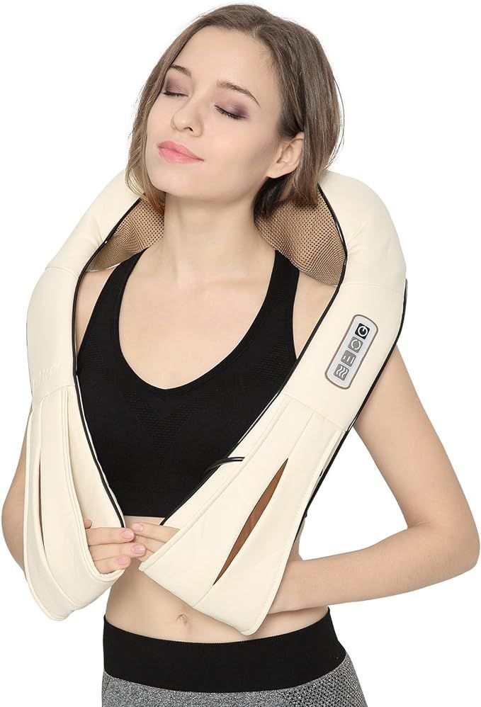 Nekteck Back Neck and Shoulder Massager with Heat, Deep Tissue 3D Kneading Pressure Shiatsu Elect... | Amazon (US)