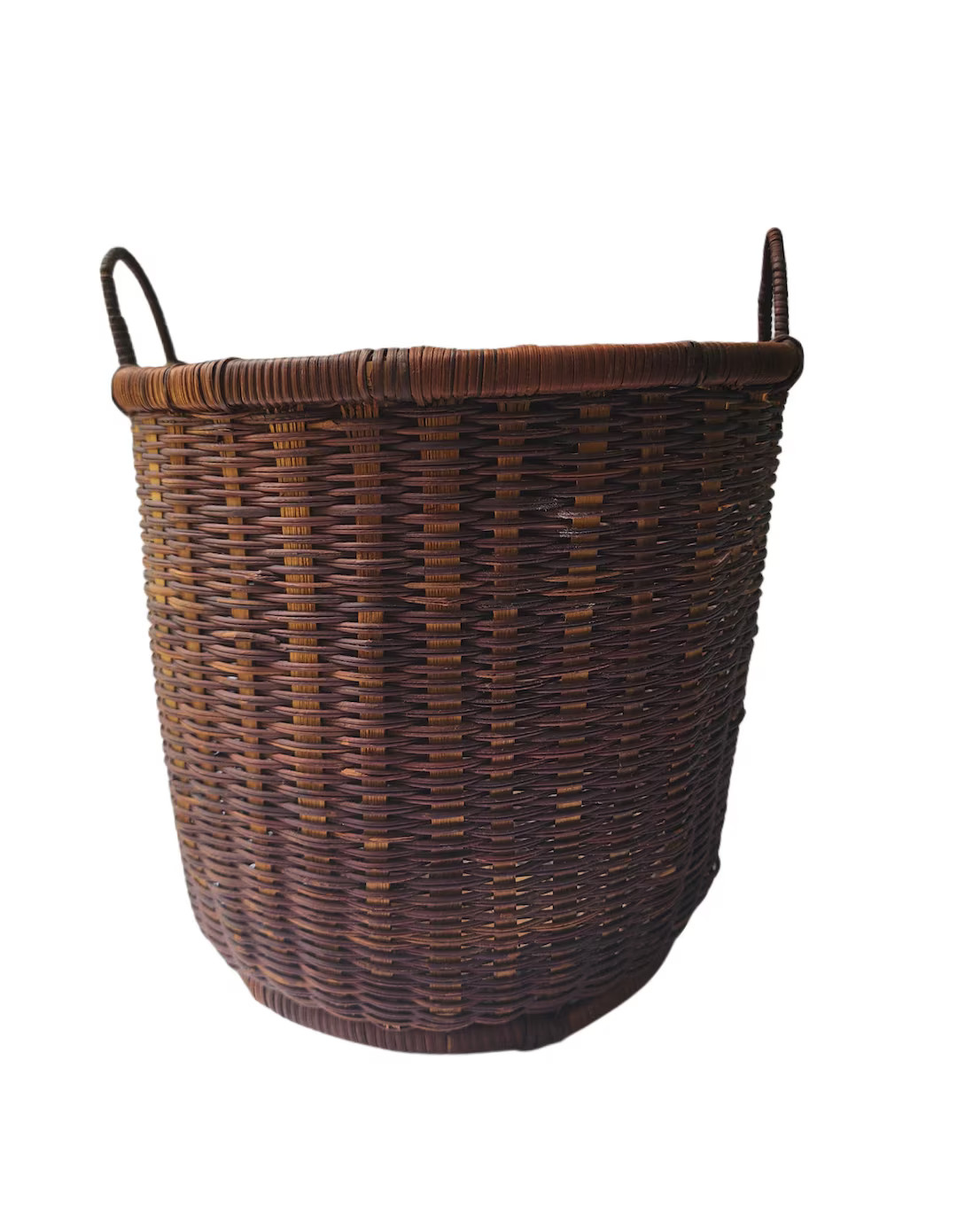 Vintage Round Woven Basket – Autumn Hues – Rustic Storage – 9" Tall - Etsy | Etsy (US)