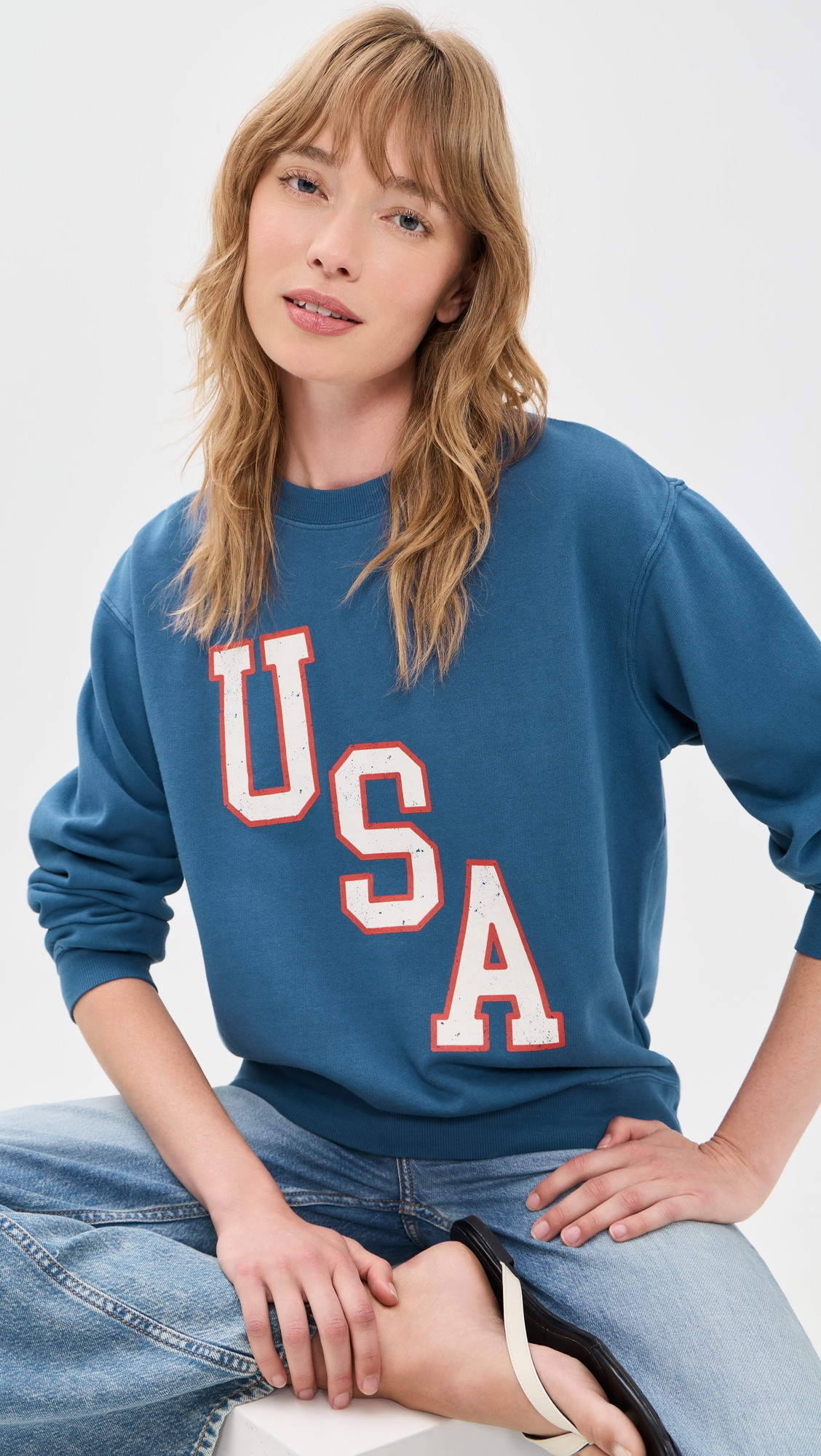 Z Supply Americana Sweatshirt True Navy M | Shopbop