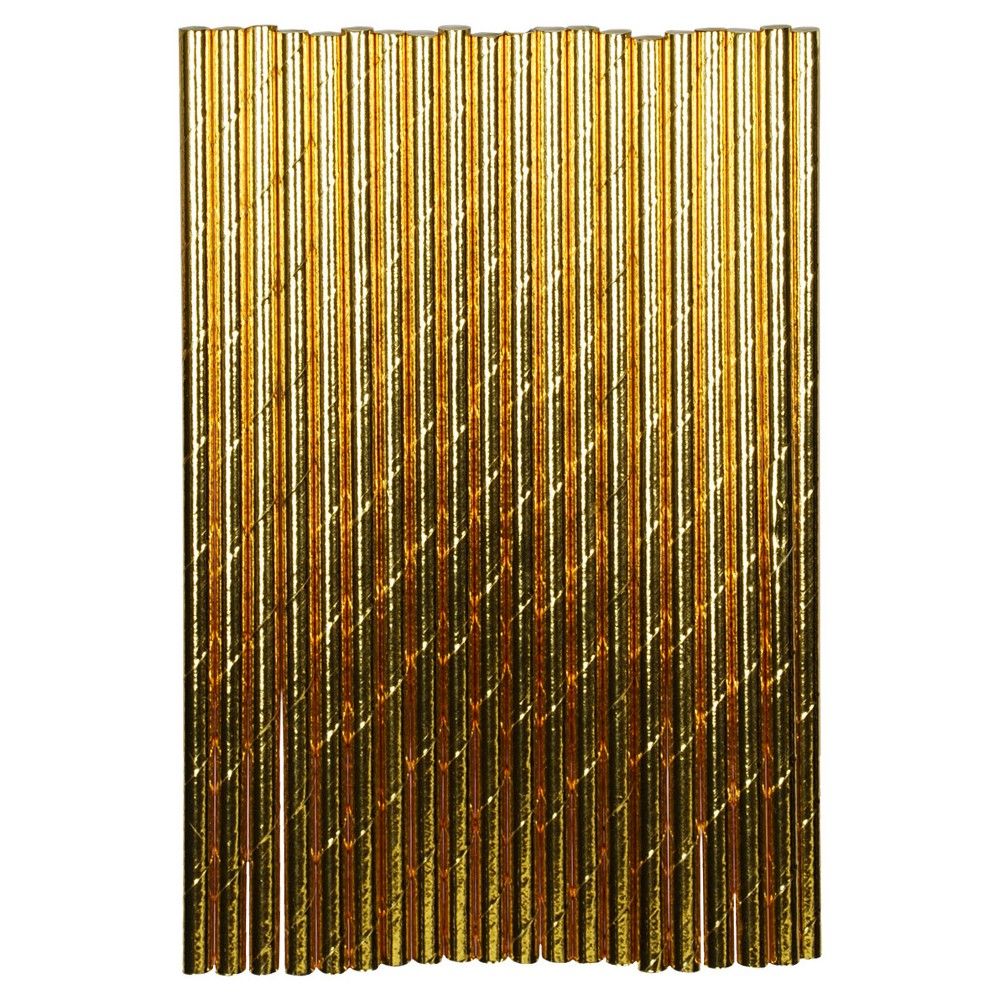 20ct Gold Paper Straw - Spritz | Target
