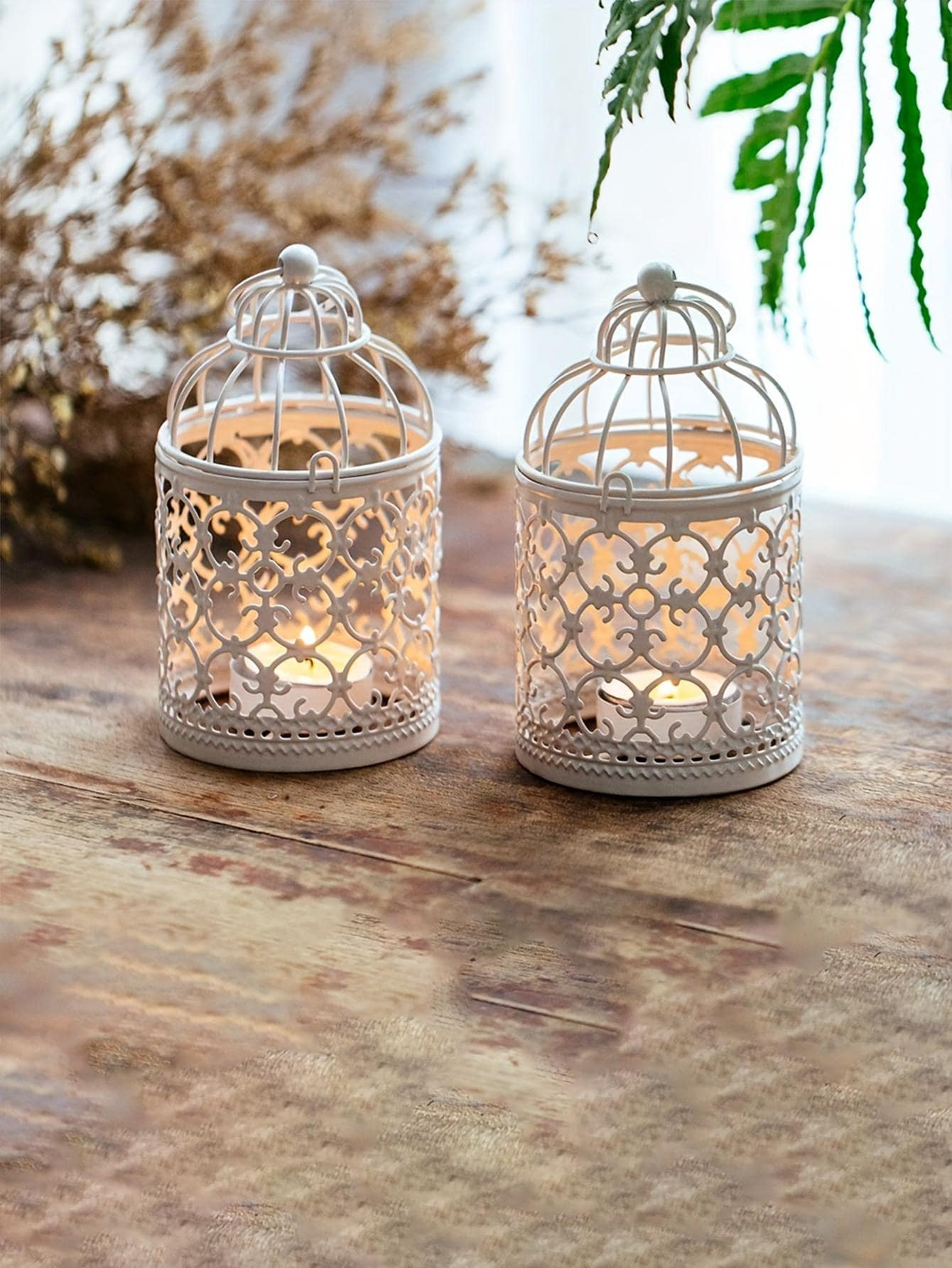 1 Piece Of Nordic Iron Hollow Candlestick Creative Home Decoration European Wedding Props Hallowe... | SHEIN