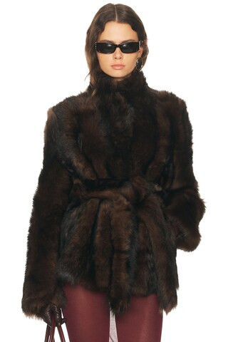 NOUR HAMMOUR Elsa Jacket in Brown | FWRD 