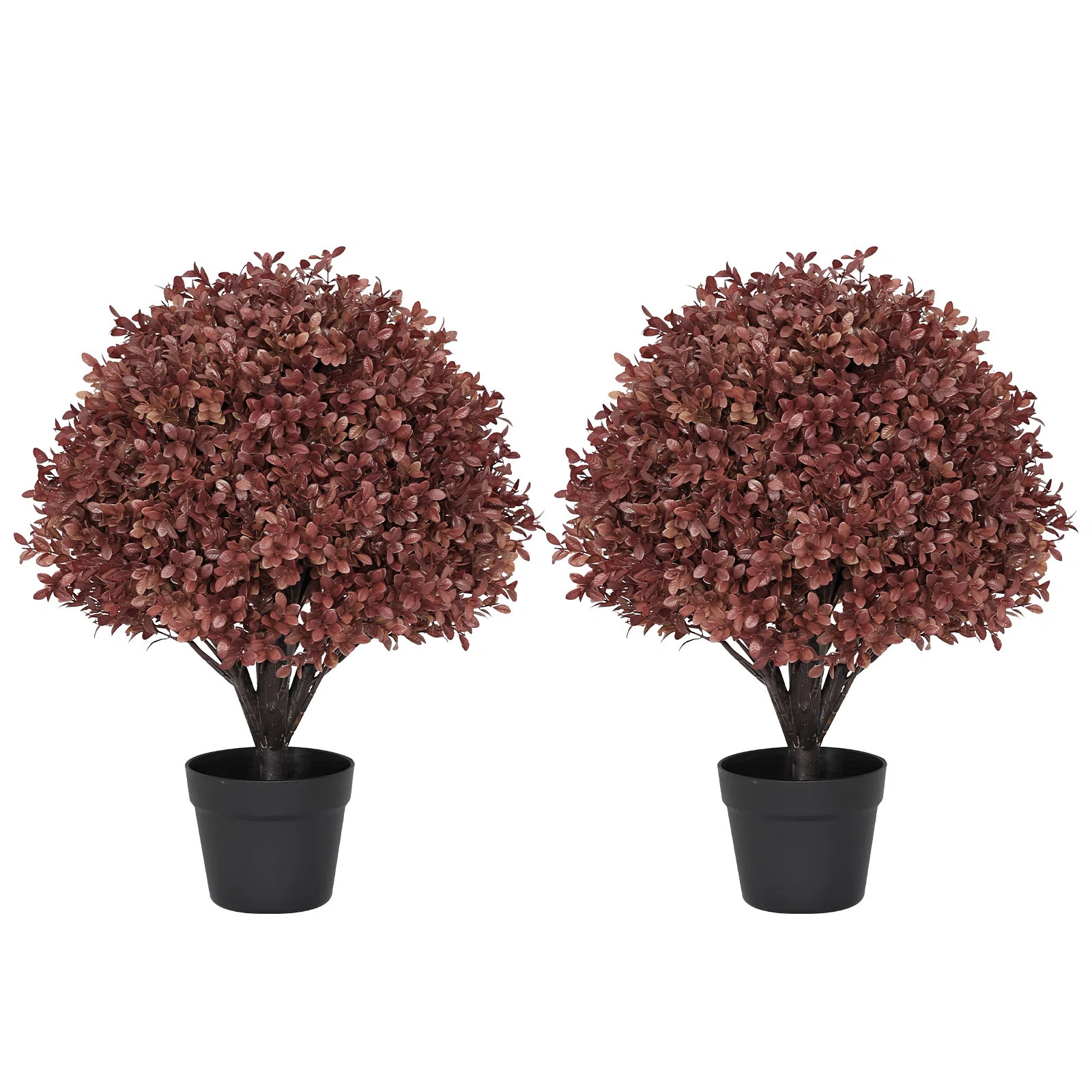 24" Artificial Fall Autumn Decor Outdoor Boxwood Topiary Ball Tree Potted Tree | Wayfair North America