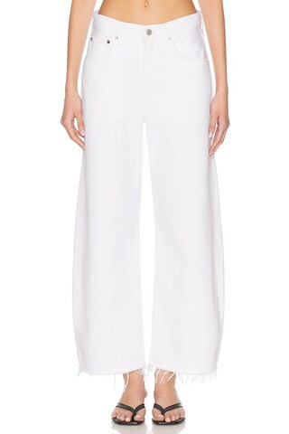 AGOLDE Low Curve Fray in White | FWRD 