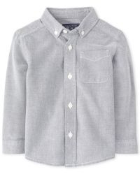 Baby And Toddler Boys Uniform Long Sleeve Oxford Button Down Shirt | The Children's Place  - STOR... | The Children's Place