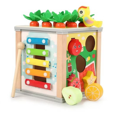 6-in-1 Fun Activity Cube, Montessori Busy Toy for Toddlers 1-3 Years Old to Develop Fine Motor Skills & Clock Recognition | Target