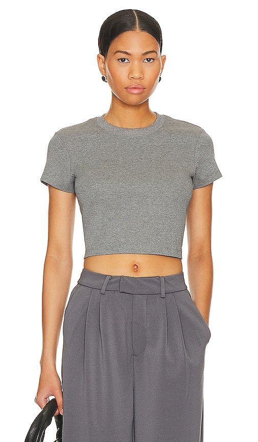Cuts Tomboy Cropped Tee in Grey. - size L (also in M, XL/1X) | Revolve Clothing (Global)