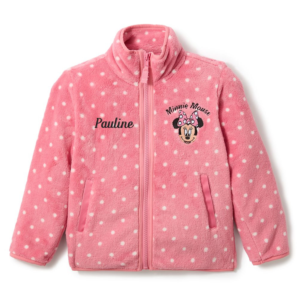 Minnie Mouse Zip Fleece Jacket for Girls – Pink | Disney Store