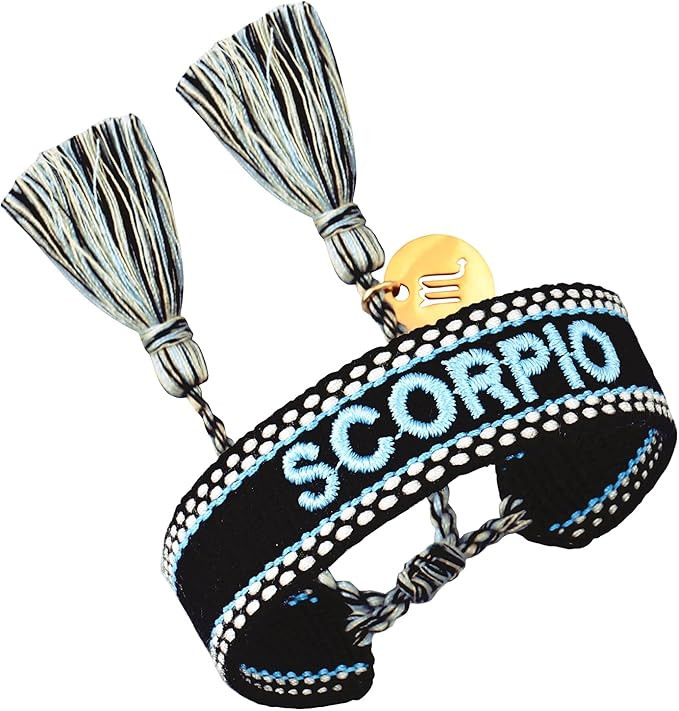 Woven Friendship Wrap Bracelets Knitted Word Constellation Bracelets Adjustable Couple Bracelets ... | Amazon (US)