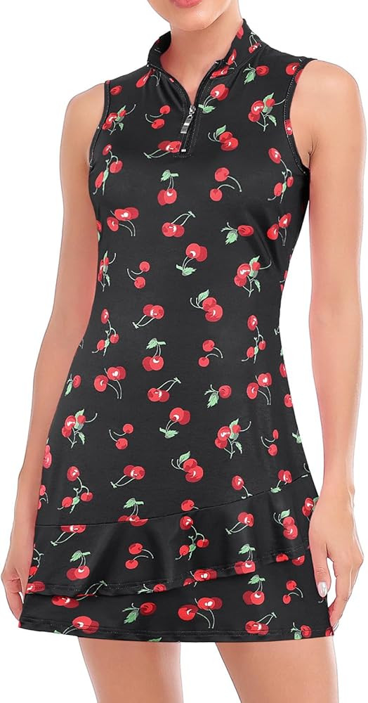 Viracy Tennis Dress for Women Sleeveless Golf Dresses with Shorts and Pockets Ruffle Zip Up Stand... | Amazon (US)