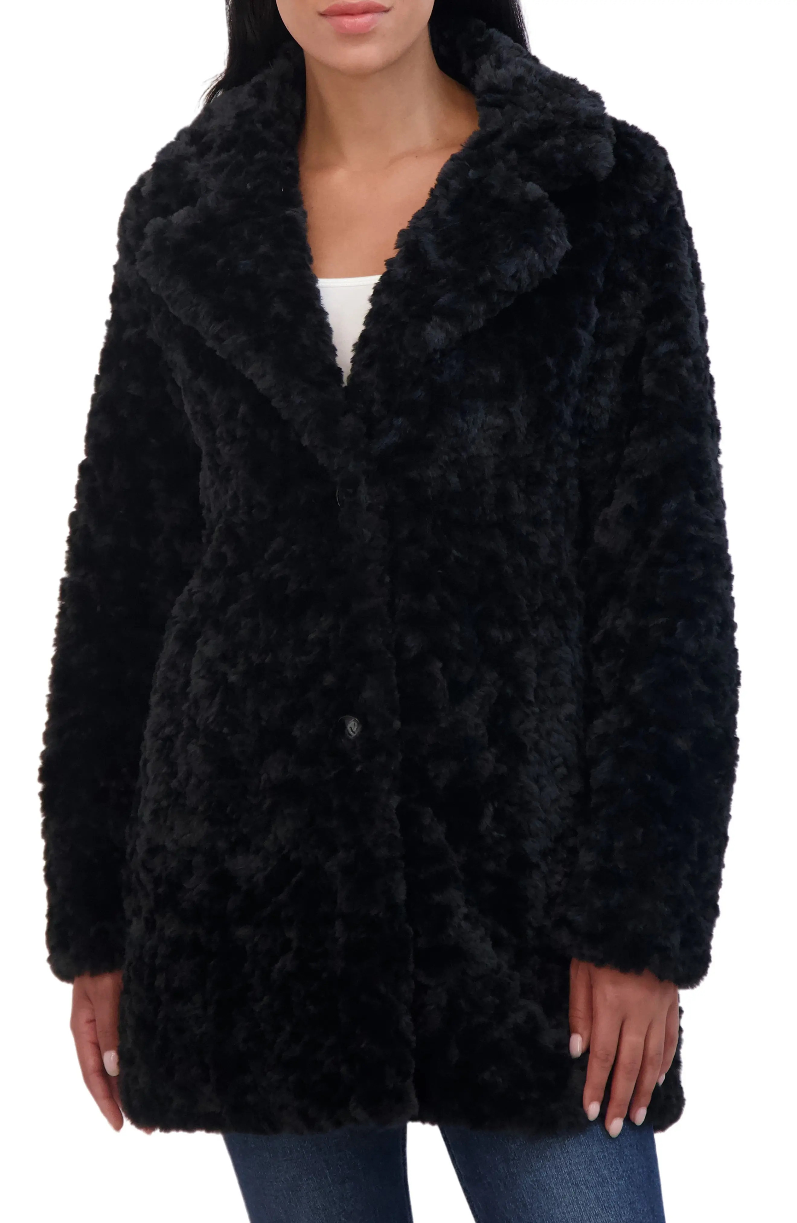 Sebby Leopard Print Crushed Faux Fur Jacket at Nordstrom Rack, Size Large | Nordstrom Rack