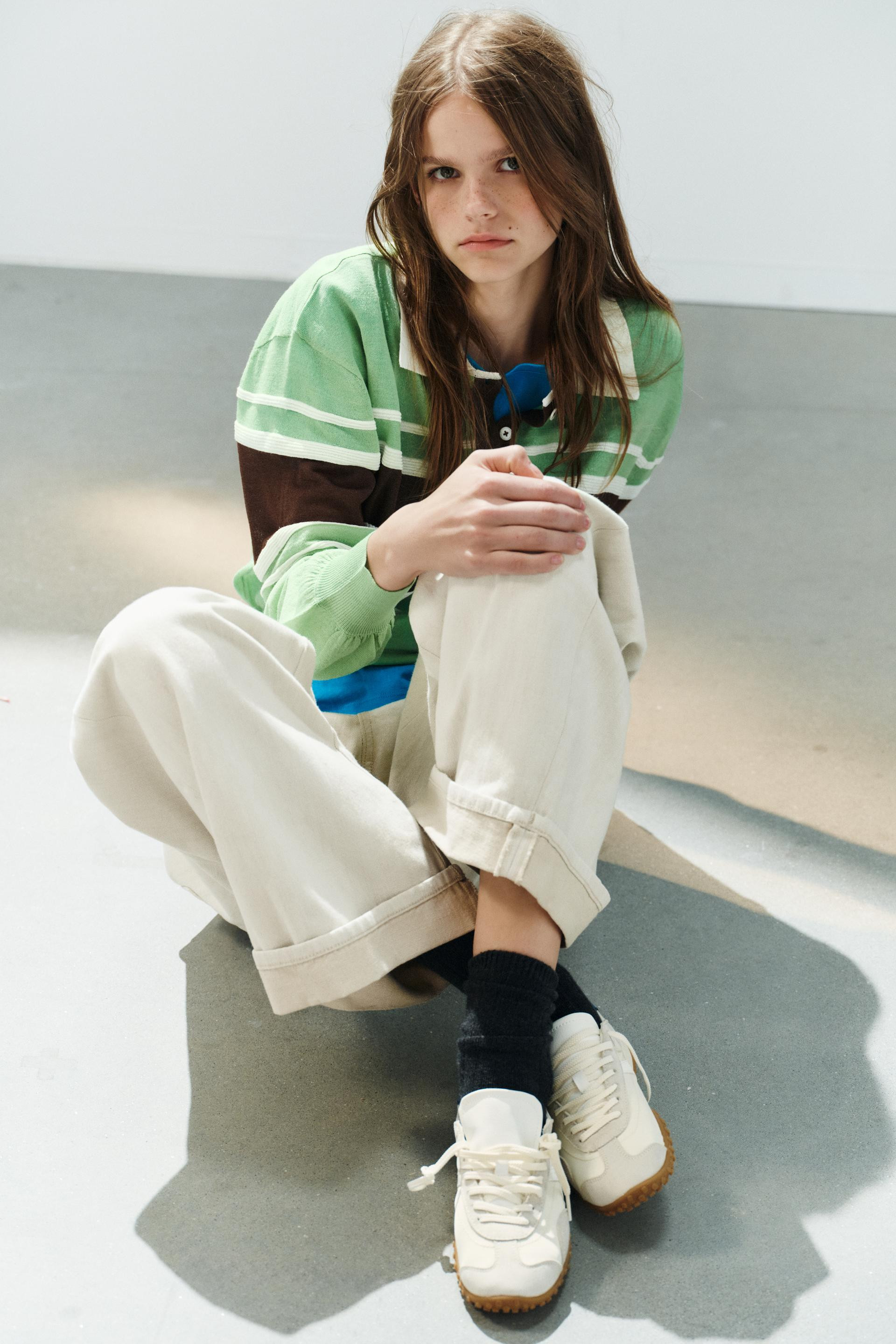Zara - Blucher Trainers With Heel Detail - Ecru White - 9 - Woman | Zara UK