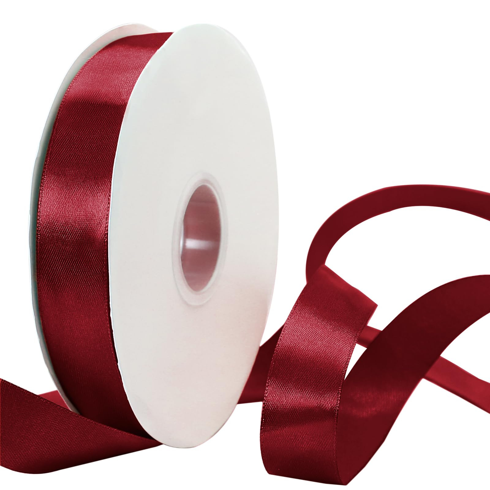 100 Yards 1 Inch Burgundy Satin Ribbon, Solid Fabric Ribbon Roll for Gift Wrapping, Floral Bouque... | Amazon (US)