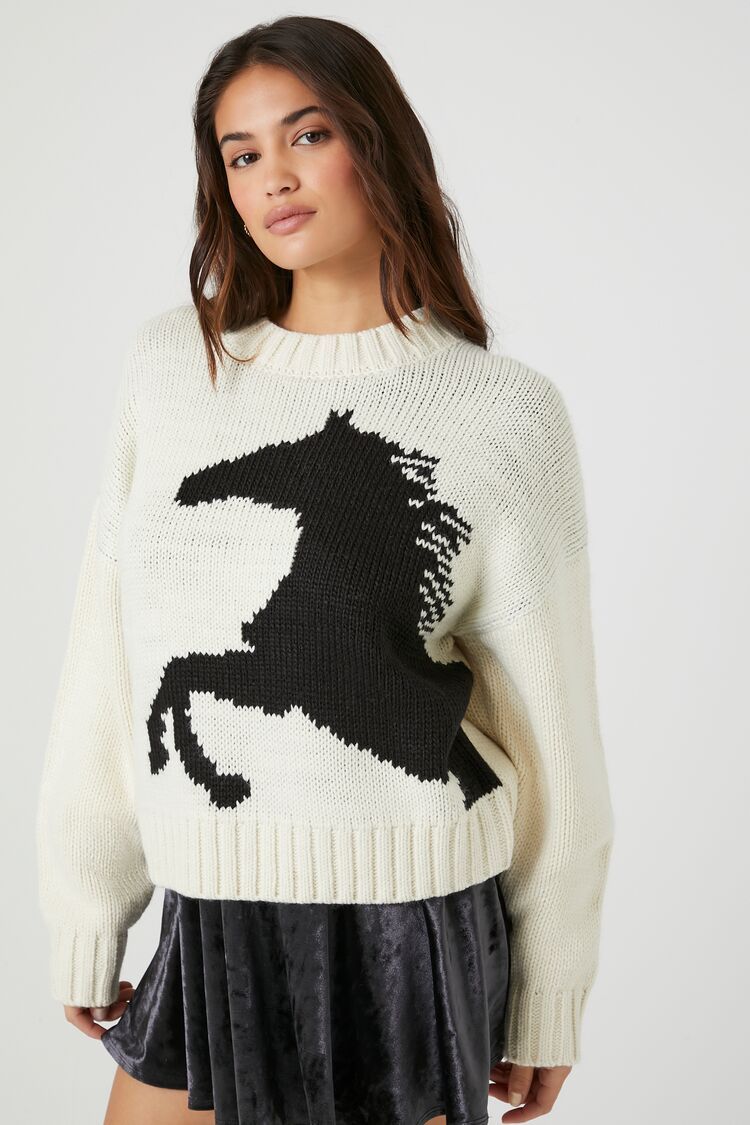 Horse Drop-Sleeve Sweater | Forever 21 (US)