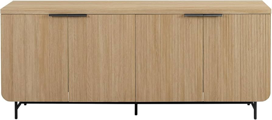 Walker Edison Modern Scandinavian Fluted Door Kitchen Storage Sideboard Buffet Cabinet Console, 6... | Amazon (US)