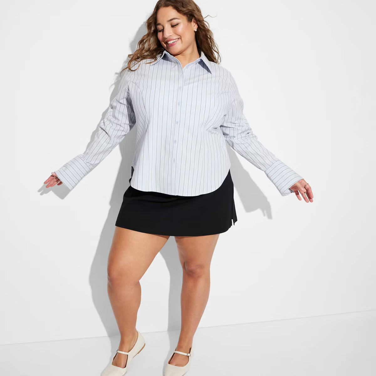 Women's Slim Fit Long Sleeve Button-Down Suiting Shirt - Wild Fable™ | Target