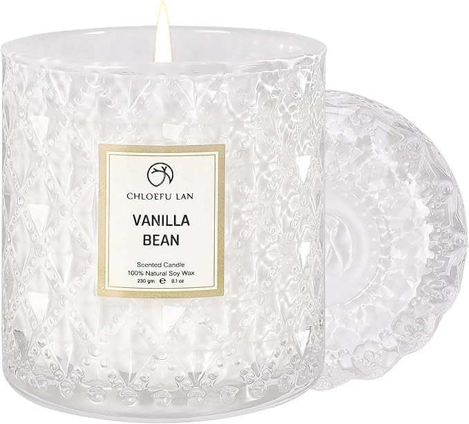 Chloefu LAN Vanilla Bean Highly Fragranced Candle Gifts for Women, Natural Wax Candle for Home Sc... | Amazon (US)