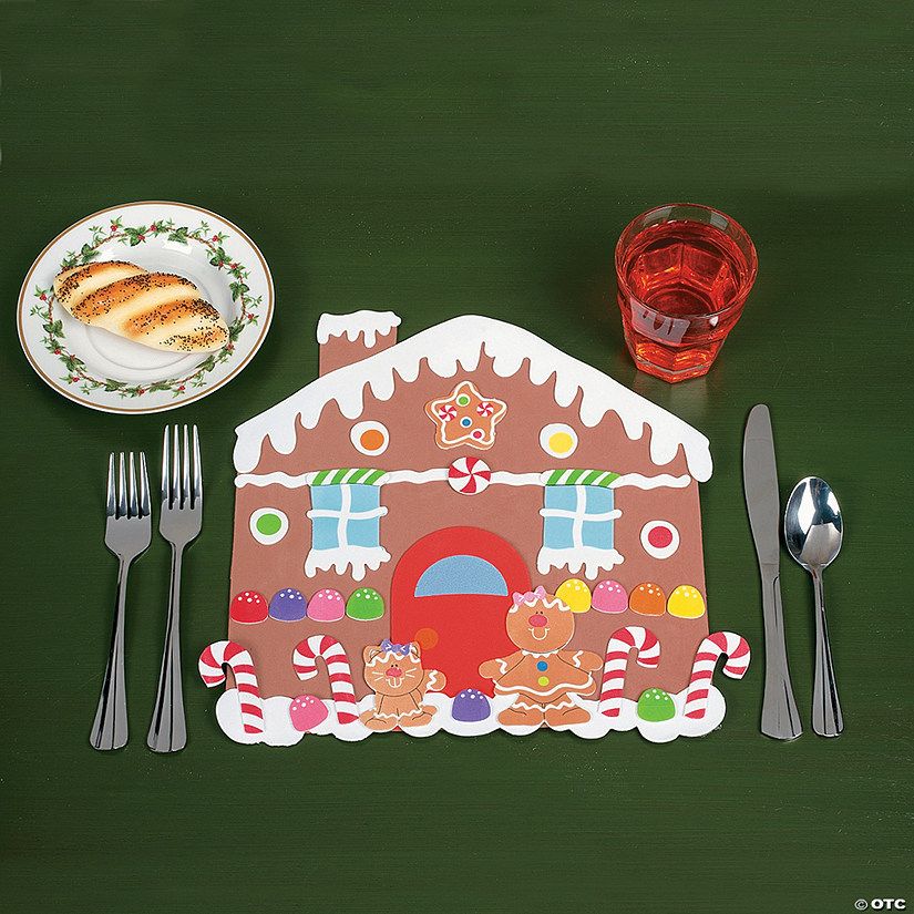 DIY Foam Gingerbread House Placemats - Makes 12 | Oriental Trading Company