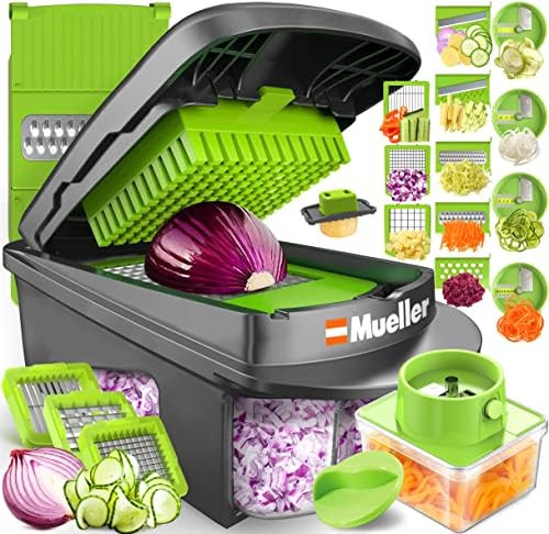 Mueller Pro-Series All-in-One, 12 Blade Vegetable Chopper, Mandoline Slicer for Kitchen, Vegetabl... | Amazon (US)