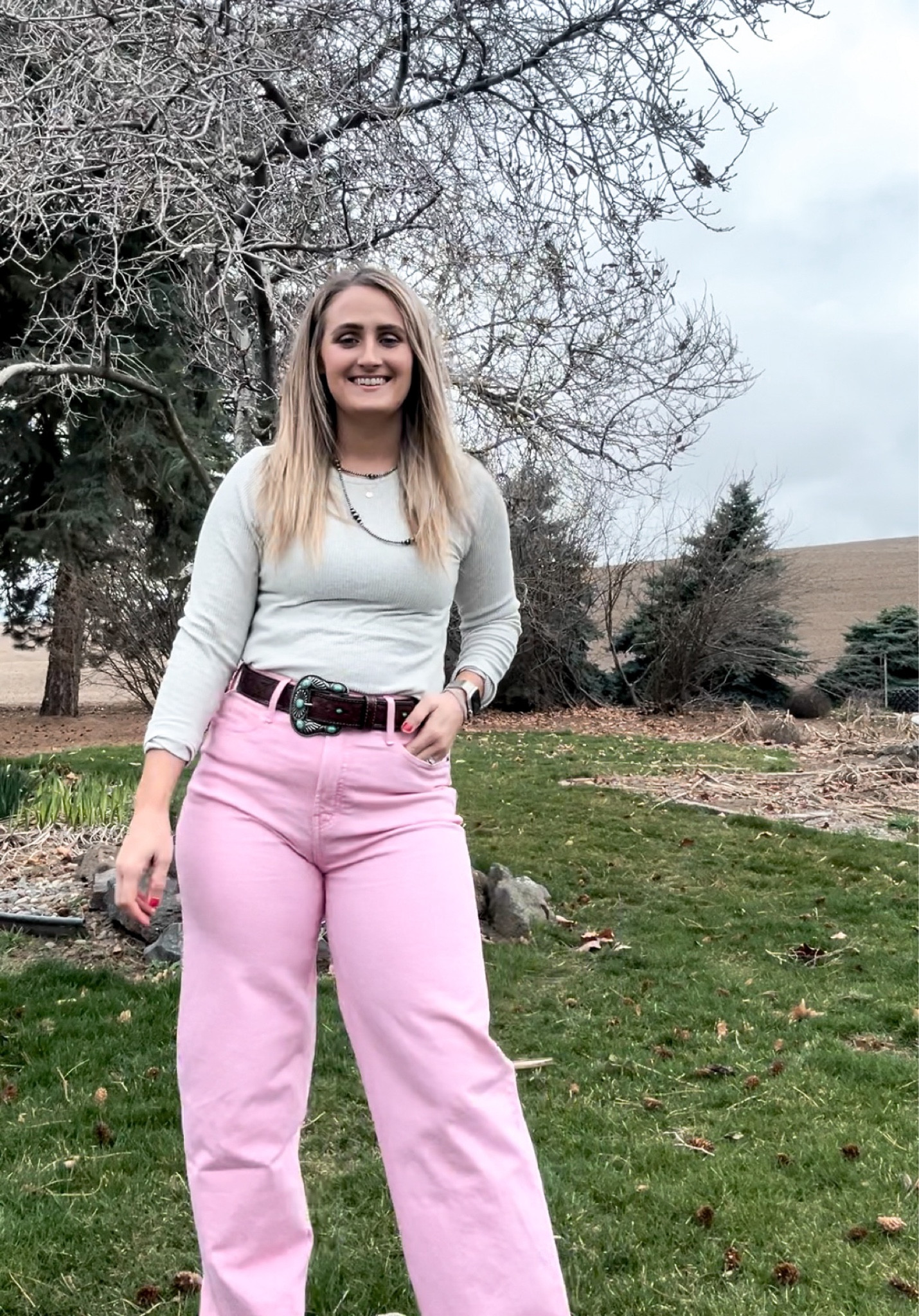 Your most simple but elevated spring outfit! These pink pants are a must in your closet! Wearing a size 10

#LTKmidsize #LTKstyletip #LTKfindsunder50