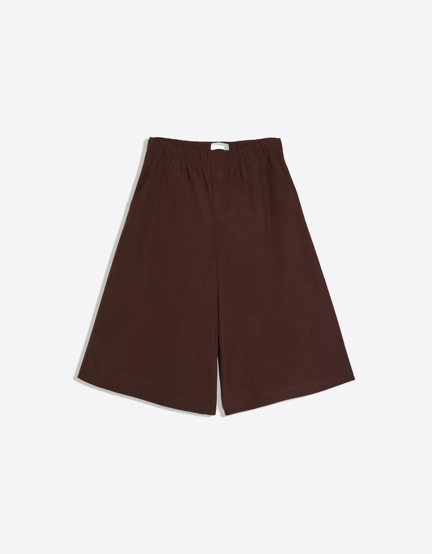Culottes with elasticated waist - Trousers - Women | Bershka UK